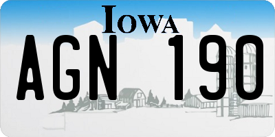 IA license plate AGN190