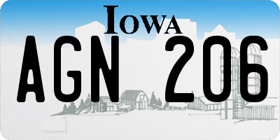 IA license plate AGN206