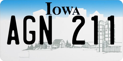 IA license plate AGN211