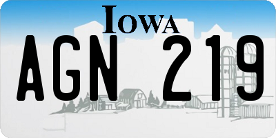 IA license plate AGN219