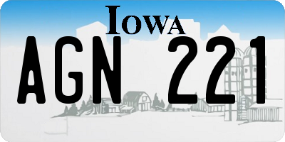 IA license plate AGN221