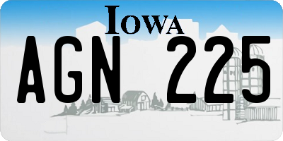 IA license plate AGN225