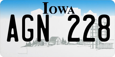 IA license plate AGN228