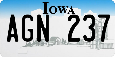 IA license plate AGN237