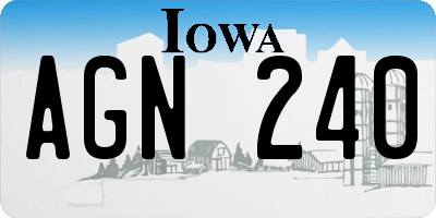 IA license plate AGN240