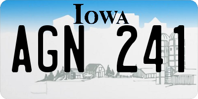 IA license plate AGN241