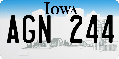 IA license plate AGN244