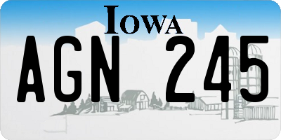 IA license plate AGN245