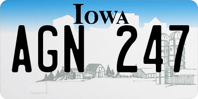 IA license plate AGN247