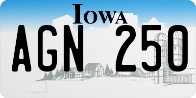 IA license plate AGN250