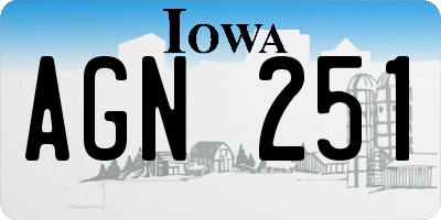 IA license plate AGN251