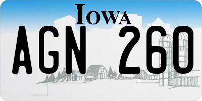 IA license plate AGN260