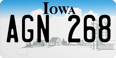 IA license plate AGN268