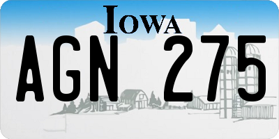 IA license plate AGN275