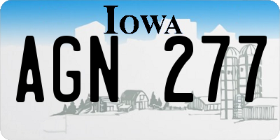 IA license plate AGN277
