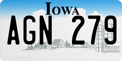 IA license plate AGN279