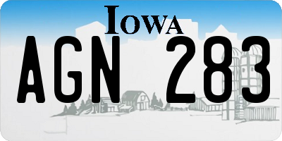 IA license plate AGN283