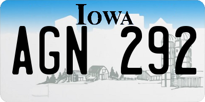 IA license plate AGN292