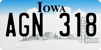 IA license plate AGN318