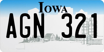 IA license plate AGN321