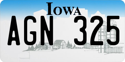 IA license plate AGN325