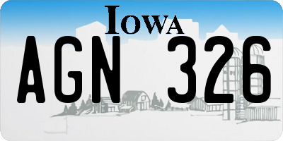 IA license plate AGN326