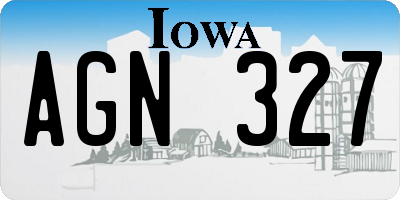 IA license plate AGN327