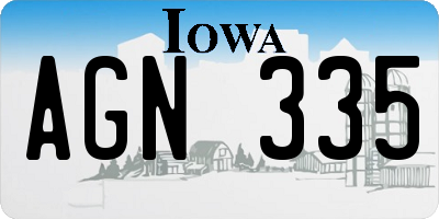 IA license plate AGN335