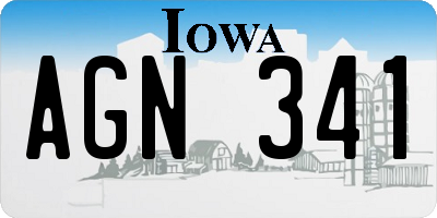 IA license plate AGN341