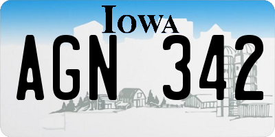 IA license plate AGN342
