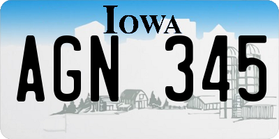 IA license plate AGN345