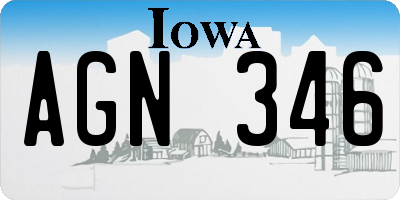 IA license plate AGN346