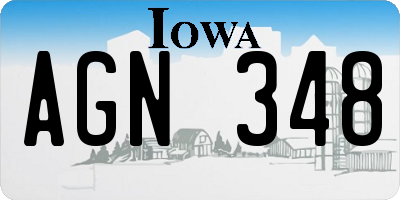 IA license plate AGN348
