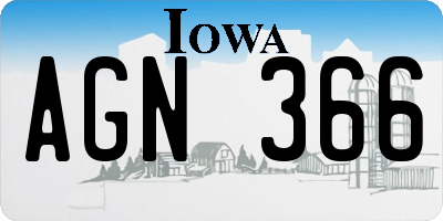 IA license plate AGN366