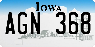 IA license plate AGN368