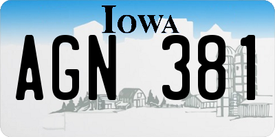 IA license plate AGN381