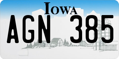 IA license plate AGN385