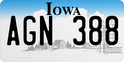 IA license plate AGN388