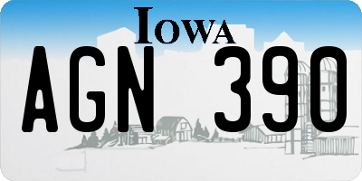 IA license plate AGN390