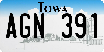 IA license plate AGN391