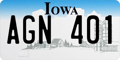 IA license plate AGN401