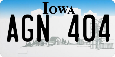 IA license plate AGN404