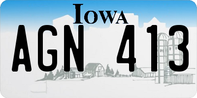 IA license plate AGN413