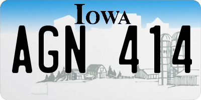 IA license plate AGN414
