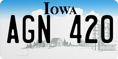IA license plate AGN420