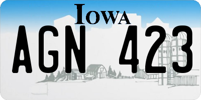 IA license plate AGN423