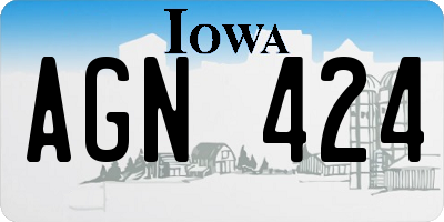 IA license plate AGN424
