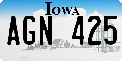IA license plate AGN425