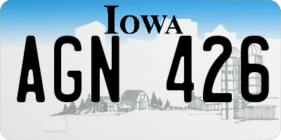 IA license plate AGN426