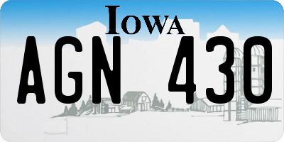 IA license plate AGN430